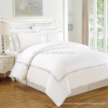 White Embroidered Personalized Hotel Duvet Cover